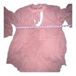 Band of Gypsies Blouse Women XS Blush Pink V Neck Swiss Dot Bell Sleeves Boho Photo 6