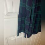 J.Crew Green/Navy plaid bell sleeve v neck blouse Photo 2