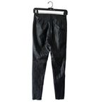 Top Shop Faux Crocodile Embossed Black Straight Leather Leg Pants Photo 4