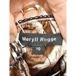 NWT Meryll Rogge Velvet Floral Pattern Pencil Midi Skirt Brown Women's Size 40/L Size L Photo 4