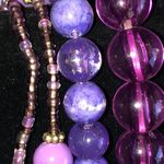 Lot of 4 Purple Pink Beads Beaded Boho Stretchy Bracelets Photo 1