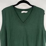 Eimin Women’s Forest Green Stretch V Neck Swester Vest Size 3XL Preppy‎ Oxford Photo 3