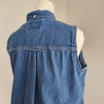 Levi's Vintage 90s Y2K Levi’s Linen Cotton Blend Denim Sleeveless Button Down Shirt M Photo 6