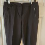 Adrienne Vittadini  Black Slacks Work Pants Size 10 Career Minimalist Zip Pockets Photo 2