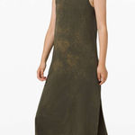 Lululemon  All Yours Tank Midi Dress Women's Cloudy Wash Dark Olive Size 12? flaw Photo 0
