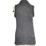 Gap Gray Open Front Crochet Collared Sweater Vest Photo 2