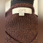 Loft Shimmer V-Neck Sweater in Metallic Bronze/Burgundy Size Large Photo 11