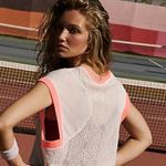 Free People Movement Good Sport Cotton Mesh Top White Size L Photo 1