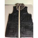 J.Jill Women Vest with Fur Trim Collar Sz. Lrg Brown EUC Winter layering piece Photo 5