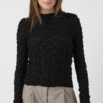 Finders Keepers NWT Anthropologie’s  Popcorn Black Smocked Longsleeve Top Small Photo 0