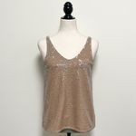 Michael Stars Silver Tan Sequin Sleeveless V Neck Photo 1