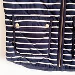 J.Crew Navy Blue White Stripe Down Puffer Vest Medium Photo 5
