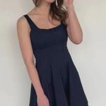 STAUD Navy Wells Cotton Mini Dress Photo 2