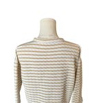 J.Crew - Beige and Cream Preppy Striped Reversible Quilted Pullover Sz M Photo 5