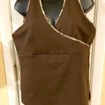 Manderin Blue Active wear animal print top Brown Size XL Photo 0