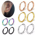 Boutique Unisex Hoop Earrings Rose Gold Plated‎ Silver Huggie Hoops, 9mm Photo 6