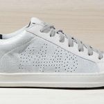 P448  John pearl glitter leather monochrome sneakers size 38 Photo 0