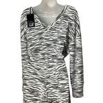 Chaser Women's Zebra Print Long Sleeve Jumpsuit S Ribbed Knit deep V loungewear Photo 6