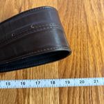 Y2K Wide Brown Leather Belt Silver Gem Buckle Western Glam Statement M/L‎ 39" Photo 5