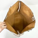 Taupe Grey Faux Leather Large Tote Shoulder Handbag Gray Photo 3