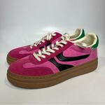 Steve Madden Dodge platform suede sneakers pink green women’s size 12 modern Photo 5