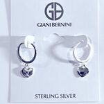 Giani Bernini NEW HOOP EARRINGS 7/8" Dangle Drop 925 Sterling Silver Hearts NWT Photo 0