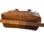 Michael Kors Leather Satchel Tote Bag Woven Details Buckle Accents Brown Photo 7