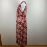 Woolrich  Maxi Dress M‎ Floral Maroon Beige Sleeveless Cotton Blend Long Photo 6