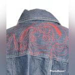 City Blues by Koret Dark Blue Button Down Jean Shirt W/Red Embroidery Size XL Photo 5