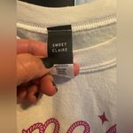 Sweet Claire  White Sweatshirt with Pink Print Photo 3