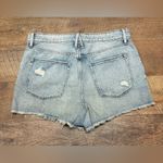 Good American High Rise 100% Cotton Distressed Denim Shorts Size 10 Photo 3