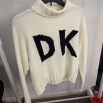 DKNY  Women's Printed Long Sleeve Mock Neck Sweater White Size medium Photo 1