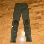 Alo Yoga ALO‎ Yoga Moto Leggings Olive Green Ribbed Panels High Waist Athletic Womens Photo 1