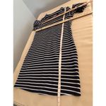 Talbots  Women Shift Strip dress Size L 3/4 Sleeve 1/4 Zipper Back Collared Photo 7