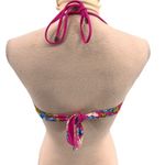Abercrombie & Fitch Pink Blue Floral Twist Front Tie Halter Top Size Medium Photo 3