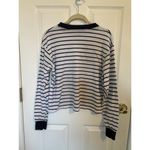 Brandy Melville Striped Long Sleeve Cropped Preppy Crewneck Nautical One Size Photo 2