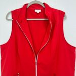 J.Jill Fit Size XL Red Zip Up Sleeveless Vest Lightweight Windbreaker Athletic Photo 3