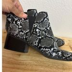 Bar III Women's Synthetic Pull On Black White Snake Skin Print Ankle Bootie Photo 9