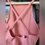 Free People ribbed Tank Top criss cross peach orange bralette Photo 4