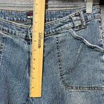 Y2K Women's Cargo Capri Jeans Size 7/8 Low Rise Distressed Pockets‎ USA Blue Photo 5