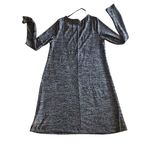 Gap  Womens Metallic Silver Black Shimmering Glitter Baby Doll Dress Size M Photo 2