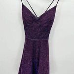 City Studio Purple Metallic Shimmer Tie Back Mini Dress Women's Size 13 Photo 0