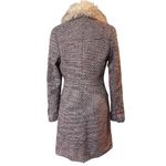 Tommy Hilfiger Tommy Jeans Vintage Y2K Wool Blenx Tweed Coat Faux Fur Collar Pink Purple Large Photo 1