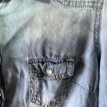 Wet Seal  (M) DENIM SNAP BUTTON DOWN SHIRT Photo 6