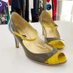 J.Crew Penelope Vintage Patent Leather Peep Toe Mary Jane Heels Charcoal Size 7 Photo 6
