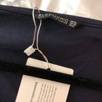 Bloomchic  Womens Peplum Top Faux Wrap V-Neck Short Sleeve Stretch Navy Blue 26 Photo 2