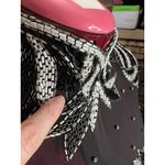 dress 100% silk beaded sheer bust high collar black white Size 10 Photo 3