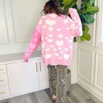 BiBi Cozy Oversized Pink Heart Cardigan Photo 1