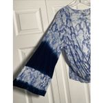 Surf Gypsy  Womens Medium Faux Wrap Top Blue Snakeskin Photo 1