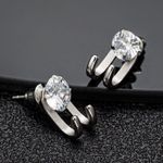 925 Silver Plated CZ Cubic Zirconia Stud Earrings for Men Women Photo 1